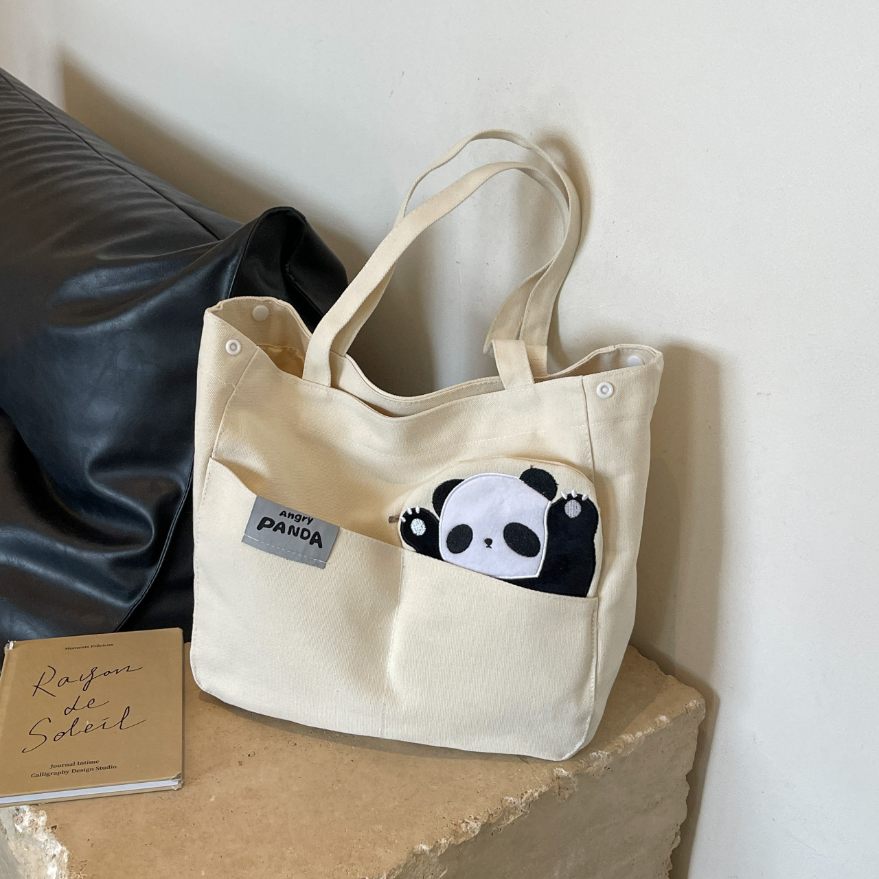 新款帆布包女大容量2024休闲百搭单肩包轻便布包上课通勤托特包女