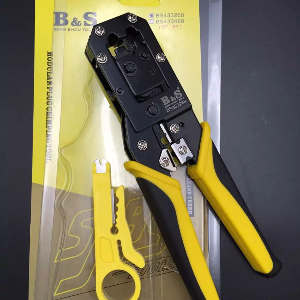 香港波斯bs-d3268双用网钳 两用网线钳压线钳网络端子钳