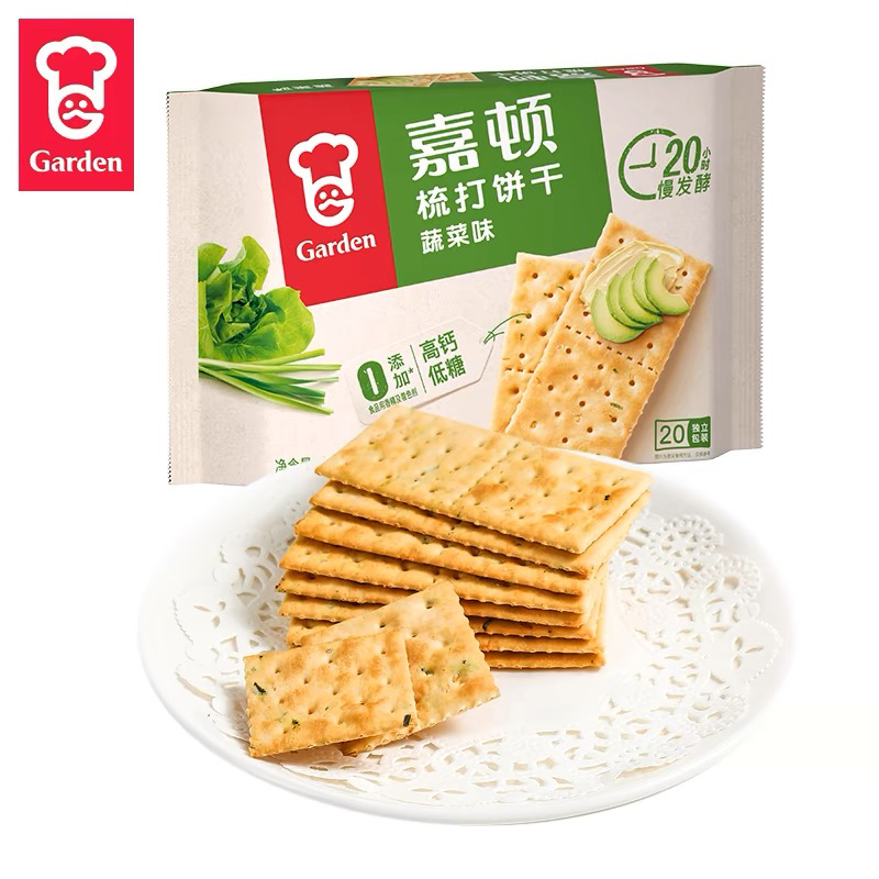 嘉顿苏打饼干代餐蔬菜发酵饼干460g高钙低糖儿童休闲早餐零食品