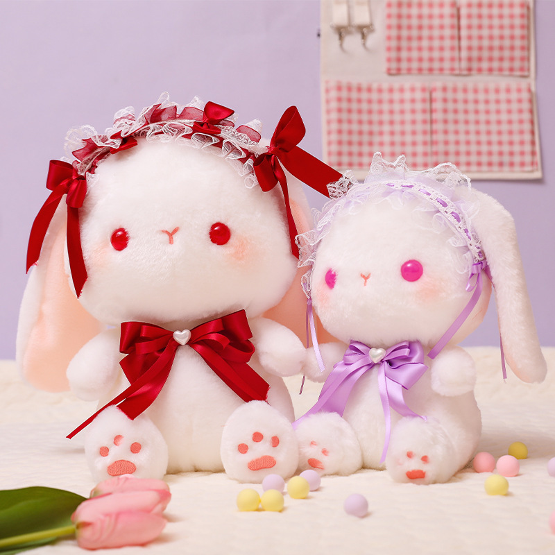新款洛丽塔可爱小白兔子公仔lolita兔毛绒玩具女孩生日玩偶洋娃娃
