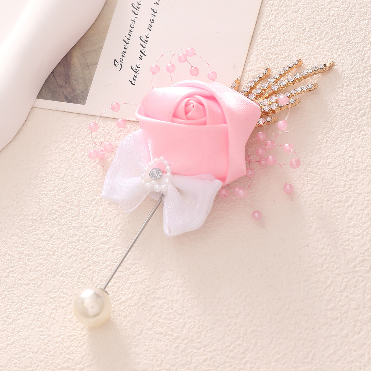 Creative Wedding Supplies Simulation Greeting Corsage Wedding, Marriage Corsage Bridegroom Bride Corsage Boutonniere Simple Brooch