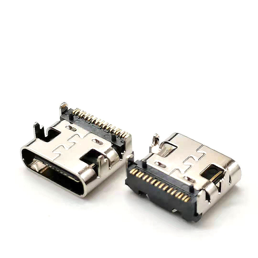 连接器厂家typec母座16pin插件typec母座华为手机充电接口配件