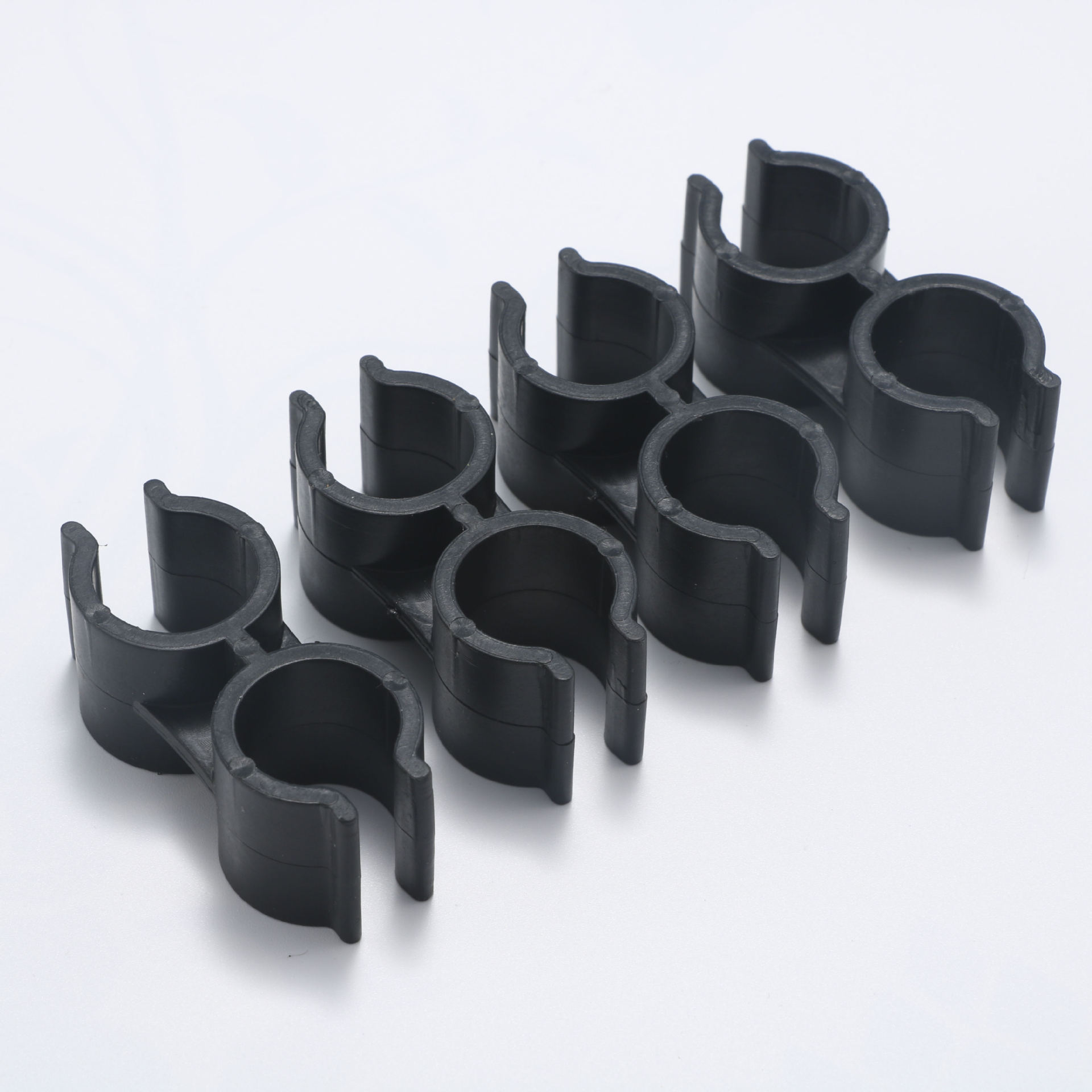 pvc双头塑料管卡h型18-22管子蝴蝶管夹双u型管座双管并排连接管卡