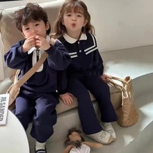 新品春秋韩系童装男童套装POLO领学院风纯棉儿童幼儿园园服服装