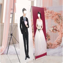 海报架X展架80x180易拉宝结婚海报设计招聘广告制作立式展示架