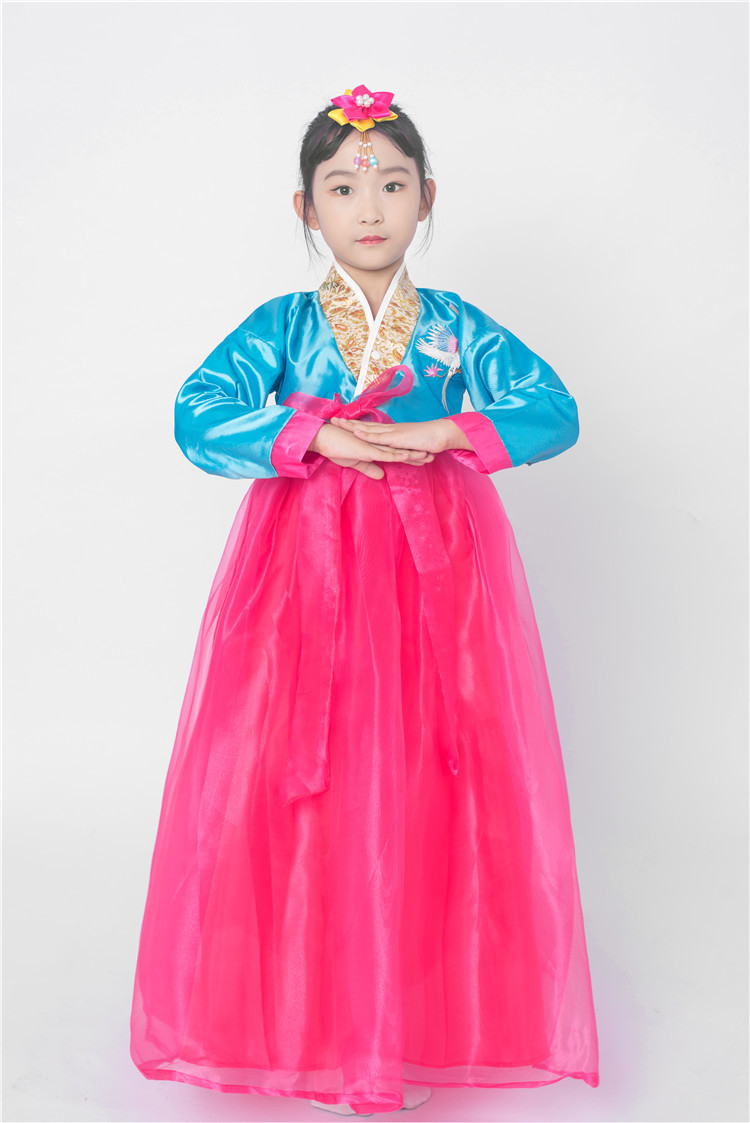 韩国儿童韩服礼服公主裙民族朝鲜族服装古装演出服女童舞台表演服