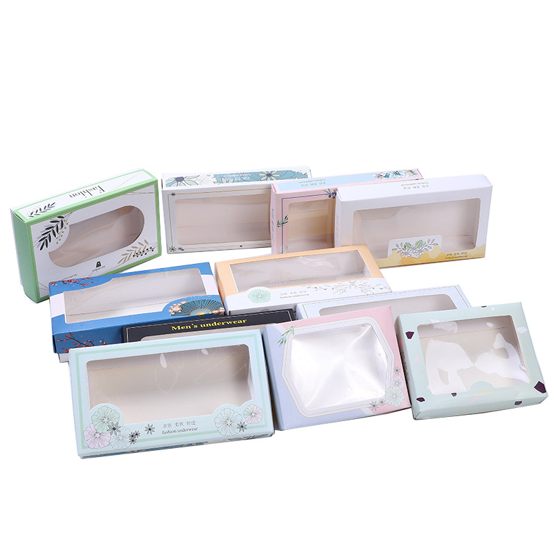 Spot Open White Card Underwear Paper Box Color Box Paper Box Tiandigai Cosmetic Display Case Packing Box Folded Color Box