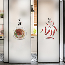 磨砂玻璃贴纸透光不透明餐厅推拉门厨房窗户防走光不透明静电贴膜