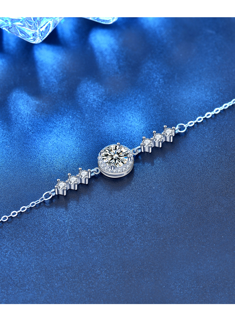 冷淡风莫桑石手链女ins满天星圆包气质简约手饰学生闺蜜生日礼物