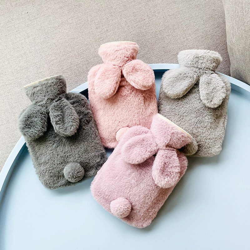 cartoon rabbit plush hand warmer hot compress belly warming removable and washable pvc hot water injection bag cute portable factory wholesale