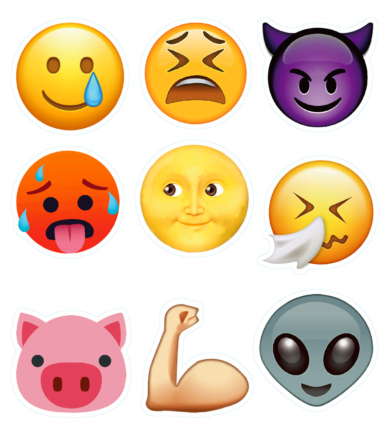 50张入emoji笑脸表情贴纸手账笔记本汽车文具贴画拉杆箱行李箱贴