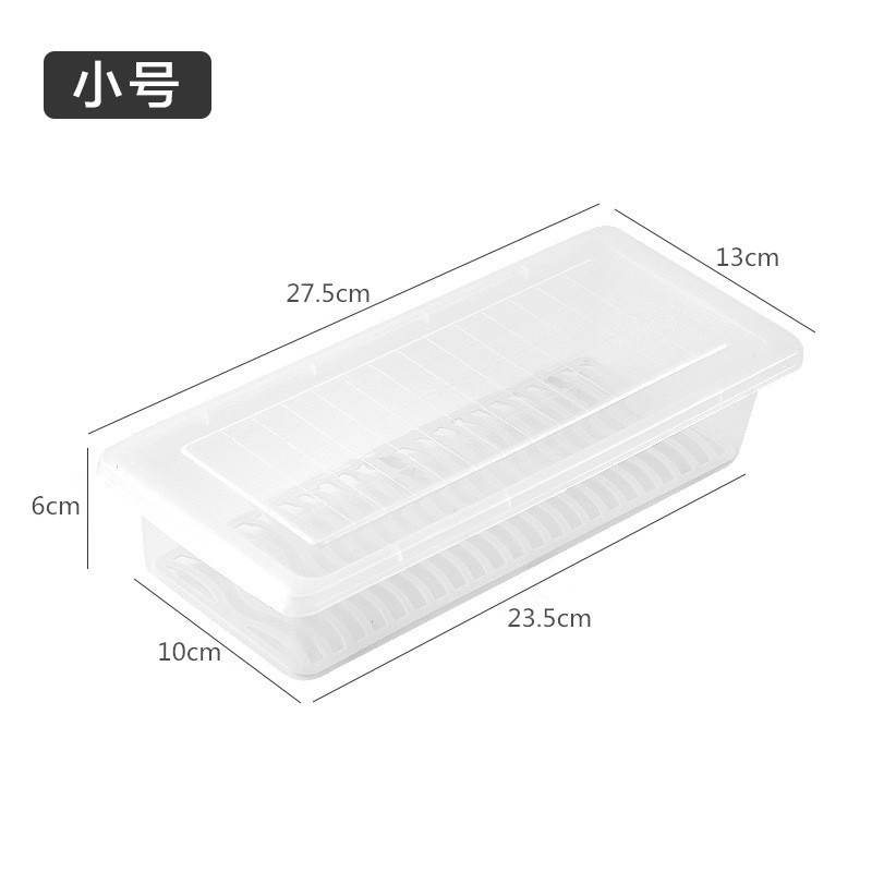 Kitchen Rectangular Refrigerator Draining Crisper Plastic Fruit Box Food Sealed Freezing Storage Box Wholesale