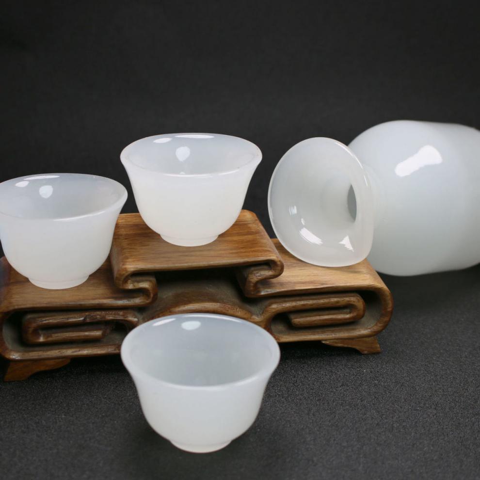 酒盅白瓷玉瓷中式酒具酒杯白酒家用分酒器仿古酒壶清酒酒具套装