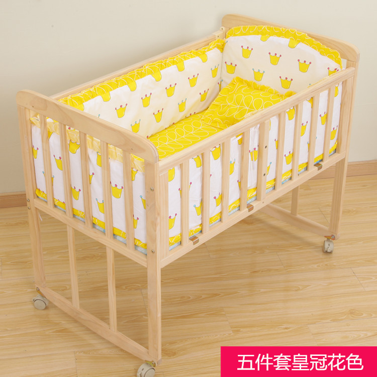 Baby Bed Cover Cotton Crib Five-Piece Set Bedding Cotton Children's Bed Baby Bedding Removable and Washable