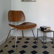 实木奶油风书桌中古椅子设计师餐椅家用ins复古咖啡厅休闲餐桌椅
