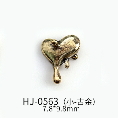 New Niche Advanced Alloy Love Liquid Flow Cool Girl Hot Girl Wind Color Retention Nail Ornament Hj0561