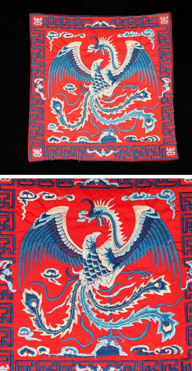 清朝官补子官服刺绣绣片装饰民族风图案布贴补丁贴花中国风绣花