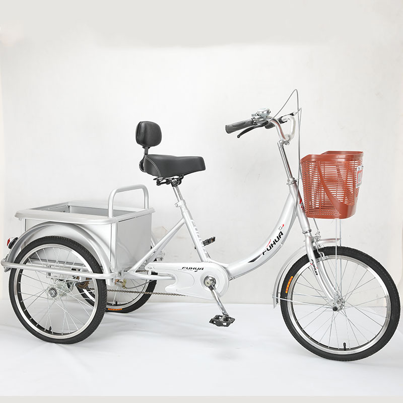 新品中老年人力三轮车脚蹬代步自行车成人休闲脚踏车载货