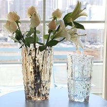 北欧玻璃花瓶透明创意客厅插花玫瑰百合花向日葵家用装饰花器摆件