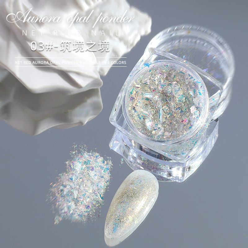 Opal Pink Nail Ornament Mixed Diamond in the Debris Aurora Shimmering Powder Sequins Accessories Brocade Powder Jewelry Nail Beauty Products Wholesale