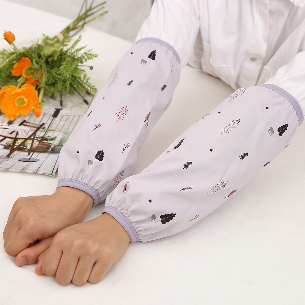 防水袖套女长款秋冬季工作可爱手袖男韩版透气速干护袖筒防油套袖