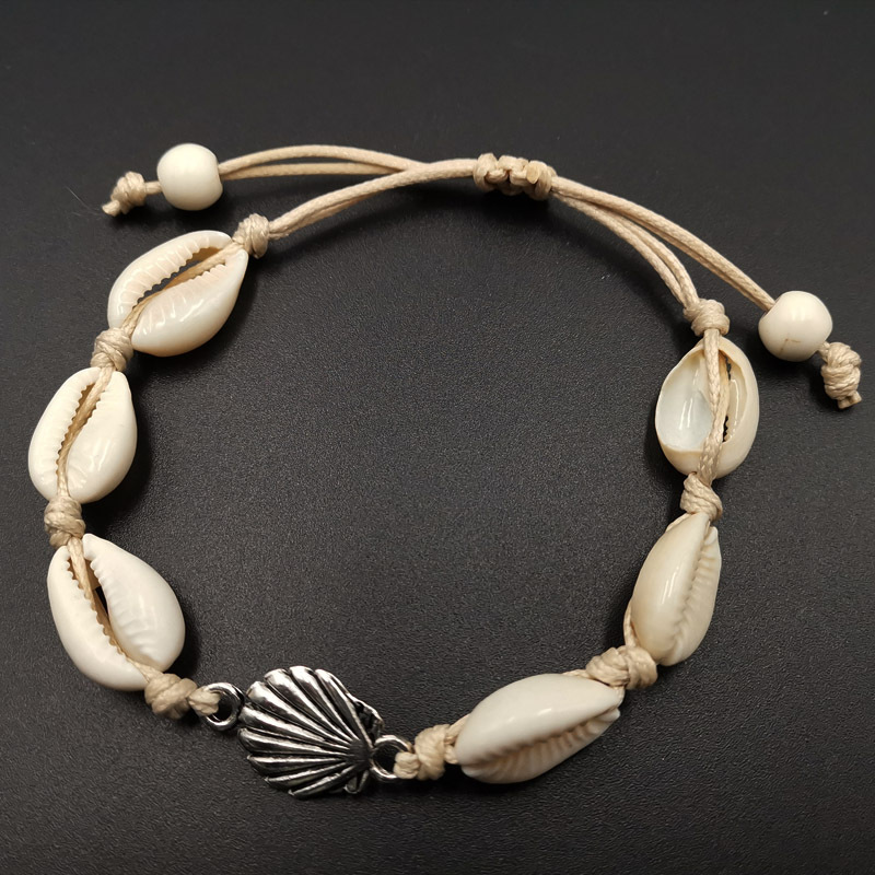 Rongshang Ornament Exclusive for Cross-Border Hand-Woven Natural Shell Bracelet European and American Style Men's and Women's Beach Shell Bracelet