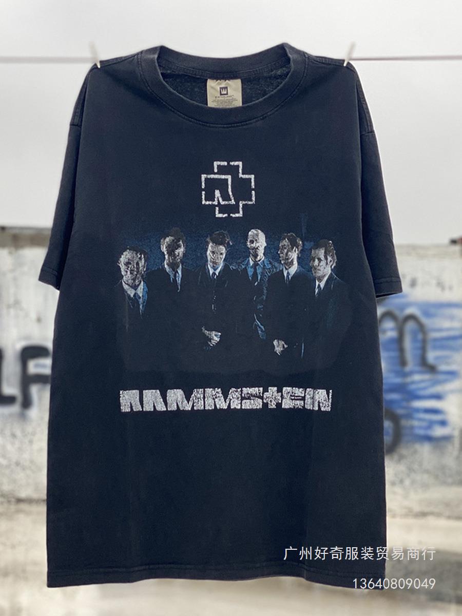 b家同款德国战车乐队美式高街vintage做旧vtg古着休闲短袖t恤男