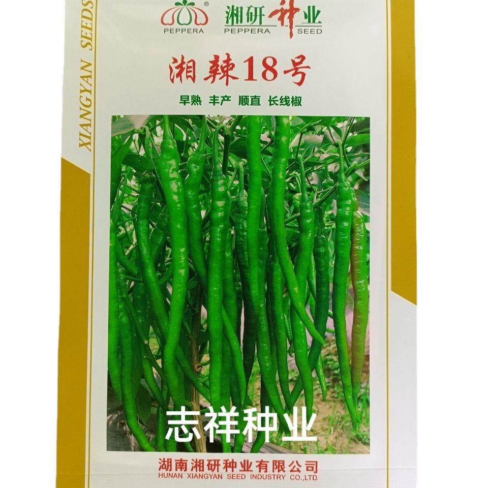 湖南辣椒 湘研牌湘辣18号长线椒种子 早熟耐低温皮薄味辣青红两用