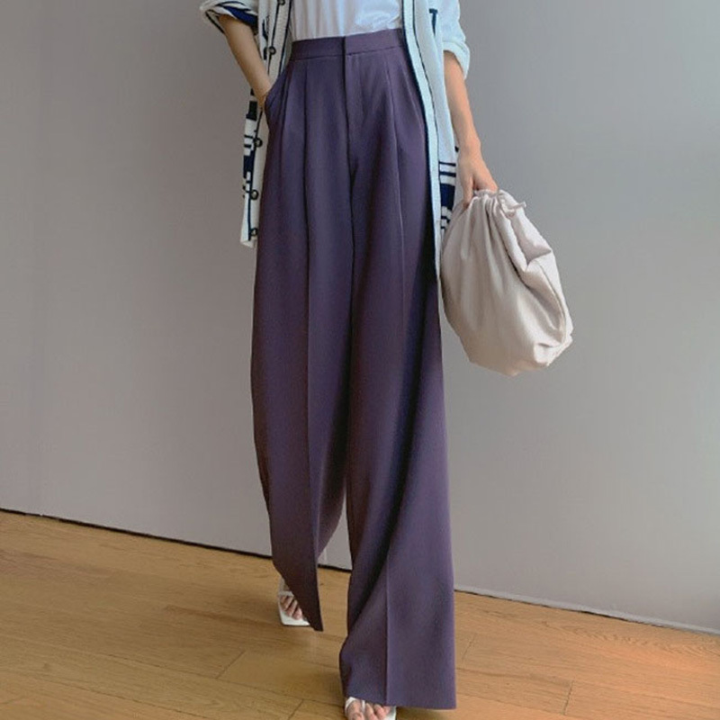 【商场同款】哥迪伦2021秋季新款宽松直筒休闲巴黎裤阔腿裤女西裤