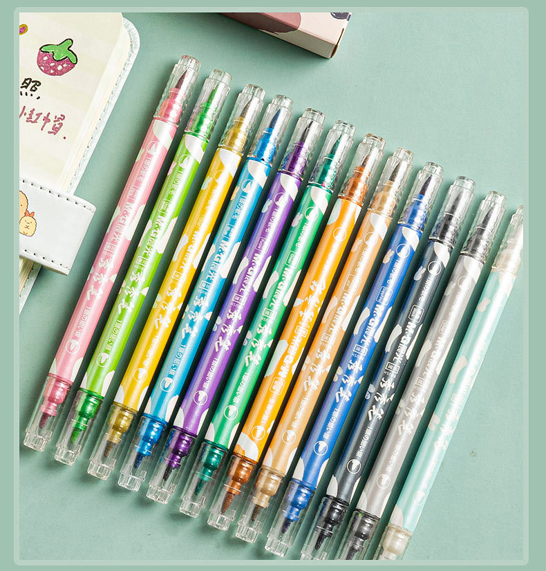 晨光金属秀秀笔全套荧光闪粉水彩笔软头闪光记号笔珠光绘画彩笔儿
