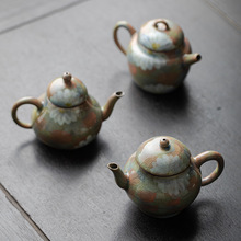 静道釉下彩手绘泡茶壶开片可养日式粗陶泡茶器单壶纯手工功夫茶具