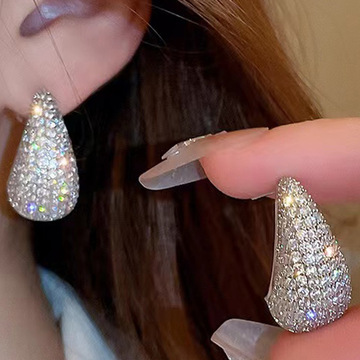 欧美风速卖通水滴耳钉耳饰跨境轻奢女气质时尚镶锆耳环爆款-阿里巴巴