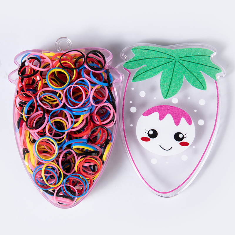 Strawberry Boxed New Color Children's Hair Band Color Disposable Rubber Headband Head Rope Baby Hair Tie Small Rubber Band