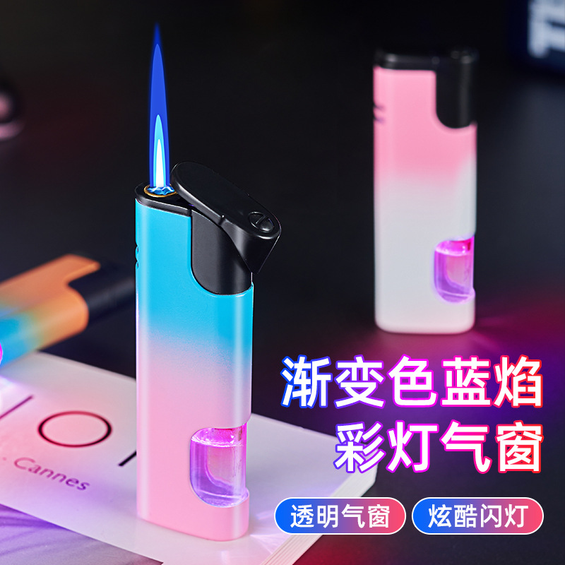 Colorful Gradient Inflatable Metal Torch Lighter Visual Transom Premium Gifts Smoking Set Factory Wholesale