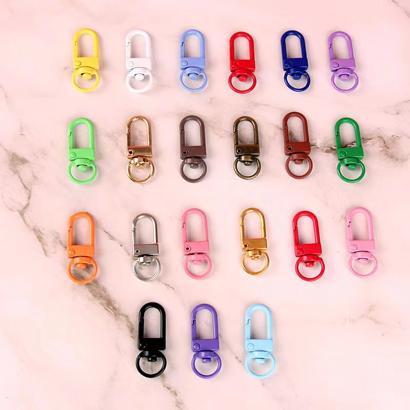 Factory Direct Sales Color 3 Points Small Door Latch Macaron U-Shaped Small Door Latch Door Latch Keychain Jewelry Pendant