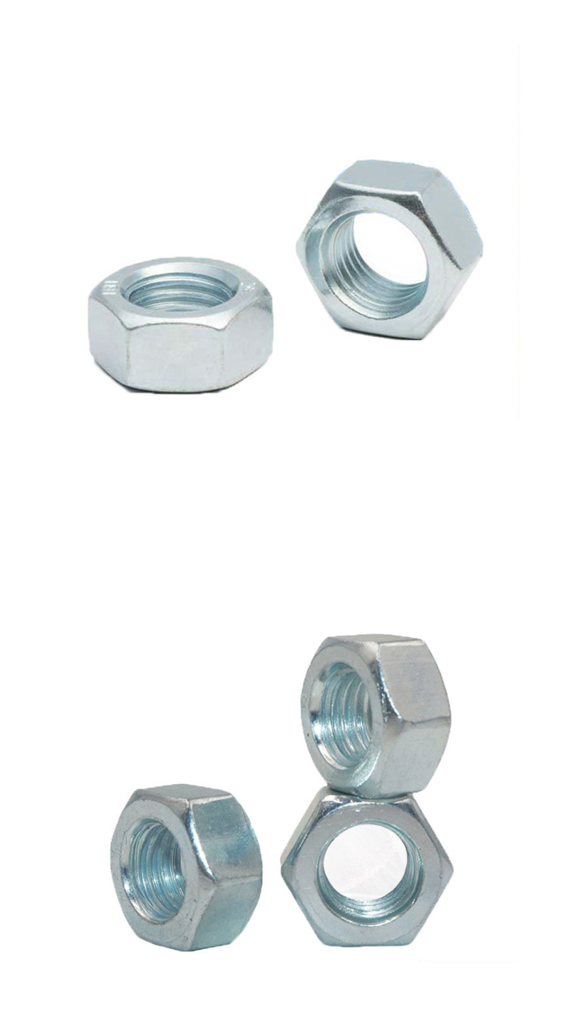 镀锌螺母外六角螺母六角螺帽镀白锌六角螺母标准件螺母白螺母螺帽