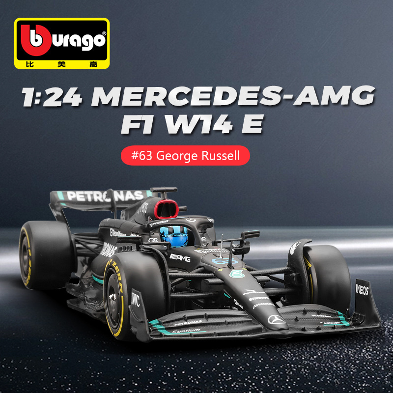 比美高1:24奔驰W14 F1车模2023合金仿真汽车模型汉密尔顿方程式