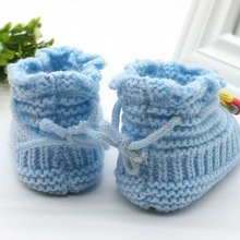 婴儿鞋子毛线鞋新生婴儿鞋0-6个月毛线宝宝步前鞋成品针织鞋2跨境