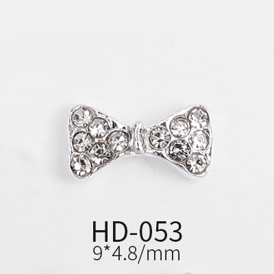 Nail Ornament Wholesale Bow Nail Beauty Alloy Ornaments Pearl Diamond Bow Nail Manicure Jewelry HD-049