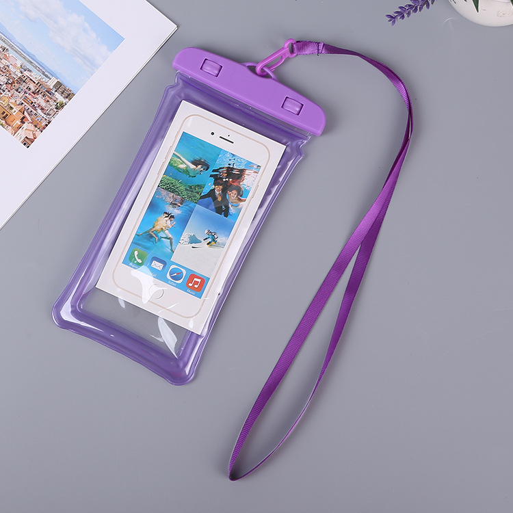 Color Printing New Inflatable Floating Mobile Phone Waterproof Bag Diving Swimming PVC Transparent Airbag Mobile Phone Waterproof Cover Beach