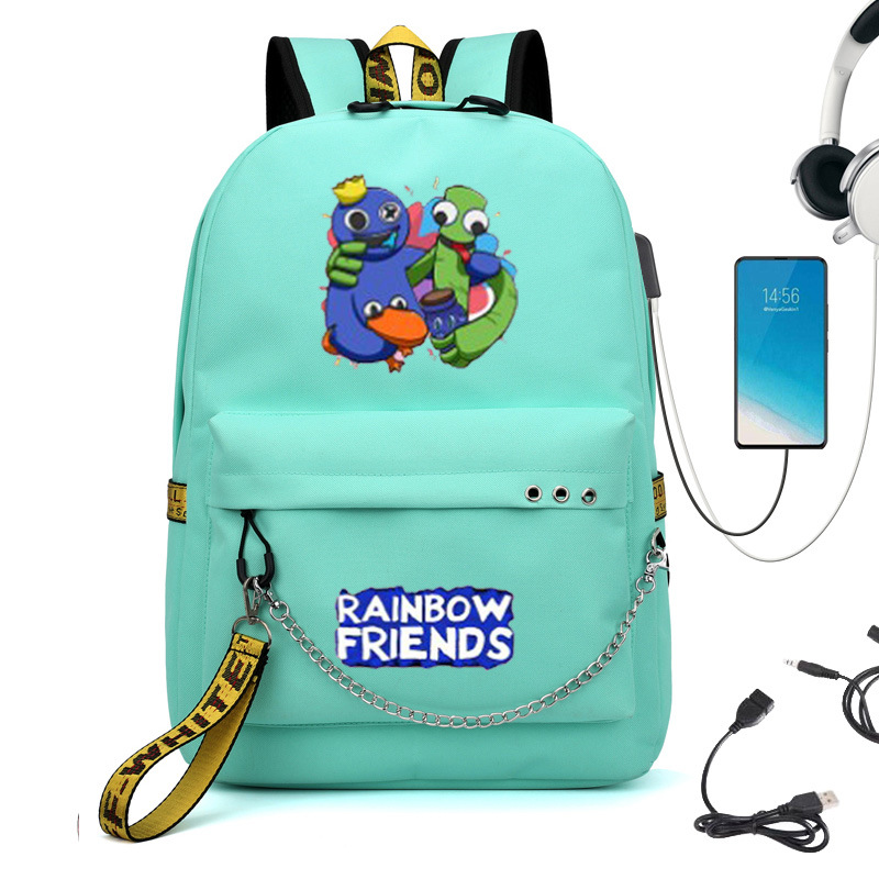 2 New Rainbow Friends School Bag Male and Female Students Backpack Printing Large Capacity Outdoor