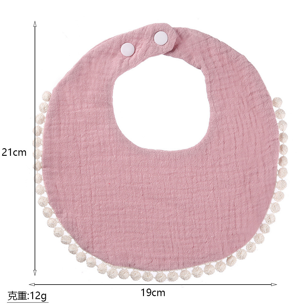 Children's Cotton Wrinkled Cloth Saliva Towel Baby Maternal and Child Supplies Wholesale Adjustable Baby Eating Gauze Bib Bib