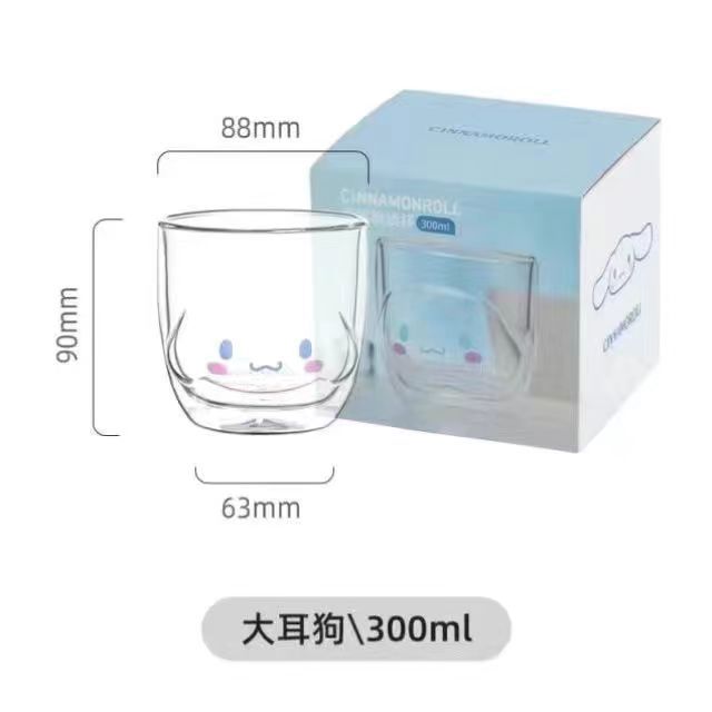 Cinnamoroll Babycinnamoroll Clow M Glass Double Wall Cute Glass Milk Cup Ins Good-looking Drink Cup Girl