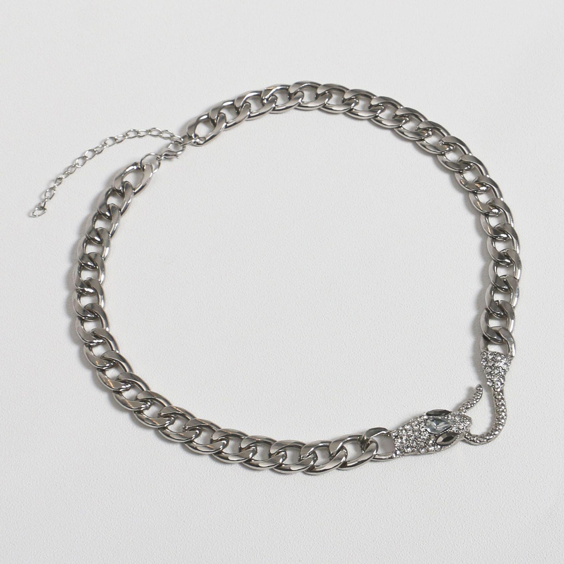 museden 杜掌门古巴枪黑白灵蛇项链男女情侣款锁骨项链