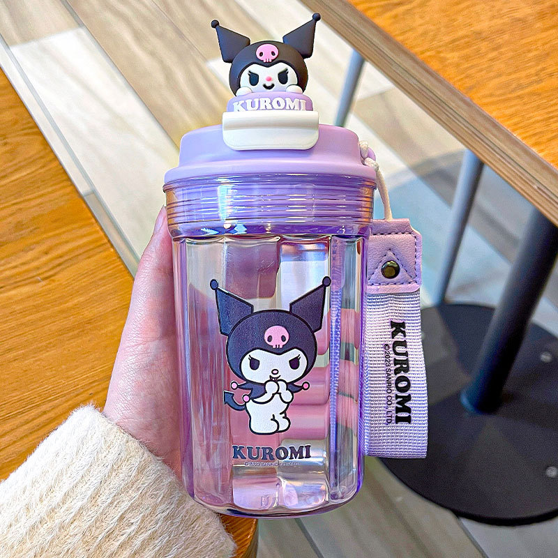 Sanrio Plastic Cup Portable Handle Good-looking Cute Fashion Cartoon Water Cup