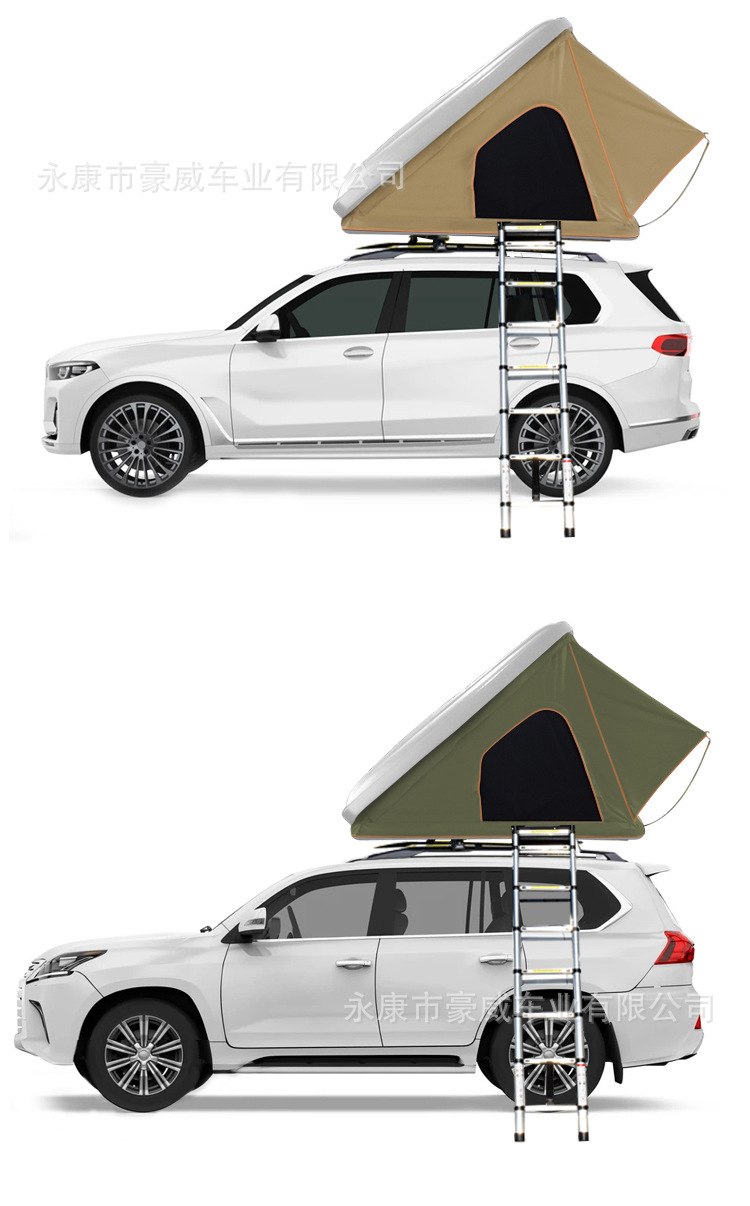 车顶折叠帐篷自驾游三角abs硬壳车顶帐篷户外旅行车载三角帐篷