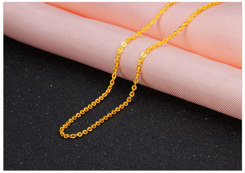 黄金项链足金9999女款o型链黄金十字链深圳水贝黄金珠宝批发代发