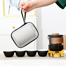 快客杯旅行茶具套装户外便携式陶瓷一壶四杯德化茶具茶杯礼品赠品