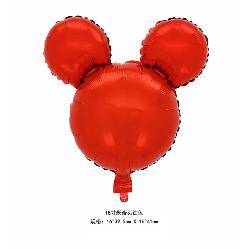 New Cartoon Mickey Mouse Balloon 18-Inch Mickey Headwear Aluminum Balloon Children's Birthday Party Gathering Decorations Arrangement