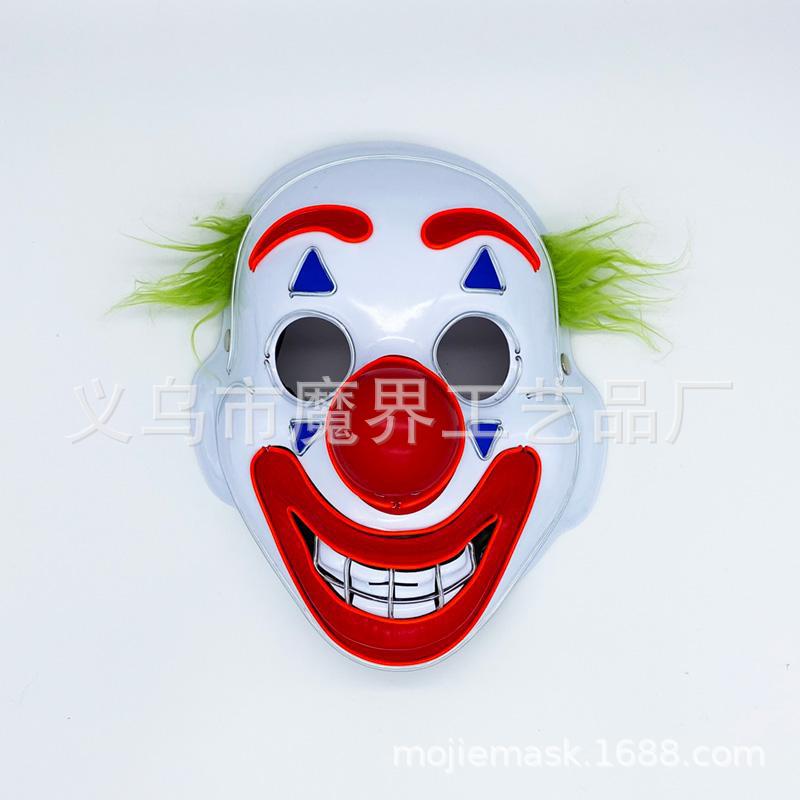 joker小丑面具万圣节发光面具批发led mask亚马逊跨境爆款